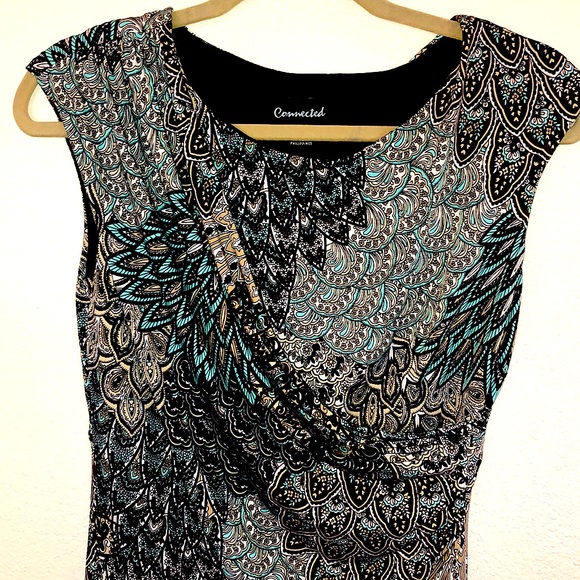 Vibrant Peacock Pattern Dress - Picture 2 of 3